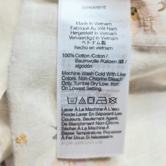 Madewell Flutter Sleeve Rhyme Top Floral Cream Cotton V Neck Lightweight Small - Picture 7 of 7